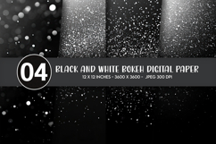 Black and White Bokeh Digital Paper Product Image 1