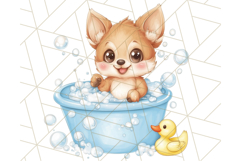 Safari Animal Babies in Bubble Baths, Cute Jungle Animal PNG Product Image 3