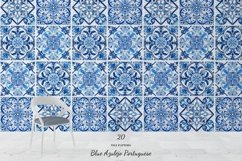 Watercolor Portuguese Tiles| Blue Azulejo Seamless Tile VOL4 Product Image 5