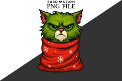 Green funny Christmas cat png design for T-shirts Product Image 2