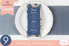 Navy and Pink Floral Wedding Canva Templates Bundle Product Image 4
