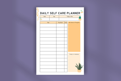 Cute Daily Self Care Planner Template | Printable Canva Product Image 4