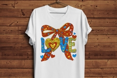 LOVE Valentine Glitter Bow Sublimation PNG | Pink &amp; Gold Product Image 4