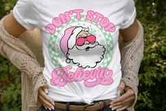Don't Stop Believin, Christmas SVG, Pink Christmas PNG, Product Image 6