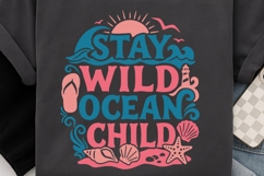 Stay Wild Ocean Child Svg, Retro Summer Svg, Beach Life Svg. Product Image 3