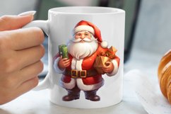Watercolor Santa Claus Sublimation Clipart, Santa PNG Product Image 5