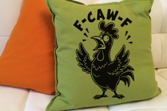 Funny F-Caw-F Svg, Funny Rooster Meme Svg, Crazy Hen Svg. Product Image 5