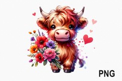 Cow And Flowers Sublimation - Cow Flowers Clipart PNG Design Product Image 1