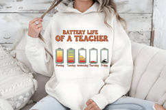 Battery Life of a Teacher PNG, Weekly Mood Sublimation Product Image 5