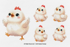 15 Bundle Watercolor Baby Chicks Chicken Kids Sticker Product Image 5