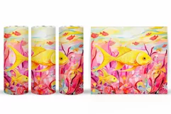 Fish Tumbler Wrap Design. Fish Tumbler Sublimation Product Image 2