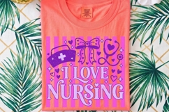 Preppy Striped Nurse PNG, Coquette Nurse Life png. Product Image 3