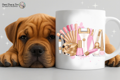 Nail Tech Sublimation PNG White Pink Gold Beauty Design Product Image 3