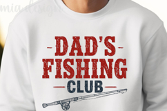 Dad's Fishing Club PNG, Distressed Fishing Sublimation Product Image 4