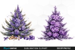 Lavender And Christmas Tree Sublimation PNG Clipart Product Image 1