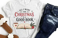 All I Want For Christmas Is A Good Book PNG Sublimation Product Image 3