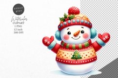 Christmas clipart, Snowman clipart, Winter sublimation Product Image 1