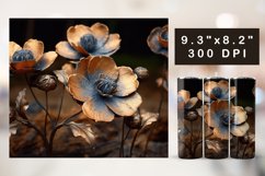 3d Flowers Tumbler Sublimation | 6 Designs Gold Flowers Product Image 2