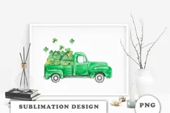 Vintage Green Truck, St. Patrick's Day Sublimation design Product Image 5