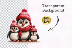 christmas cute penguin clipart, penguin sublimation Product Image 2