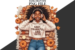 Autumn woman melanin png design for T-shirts Product Image 3