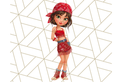 Patriotic Fashion Girl Clipart PNG for 4th of July Product Image 5