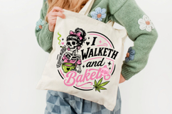 Coquette Stoner Girl PNG, Weed Lover Skull Pink Retro Girly Product Image 5