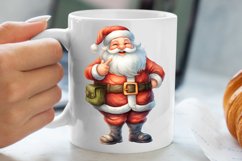 Watercolor Santa Claus Sublimation Clipart, Santa PNG Product Image 5