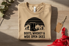 Boots Whiskey Wide Open Skies Svg, Western Cowgirl Svg Png Product Image 5
