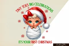 First Baby Christmas, Santa's newest little one PNG. Product Image 1