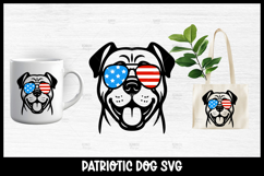 Patriotic Cane Corso Dog with American Flag Sunglasses SVG Product Image 1