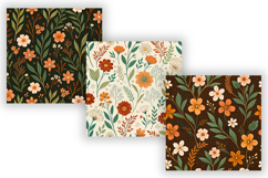 Bohemian Wildflower Seamless Pattern, Earthy Tones and Green Product Image 5