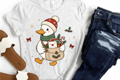 Cute Christmas Duck PNG, Christmas Mailman Duck Sublimation Product Image 4