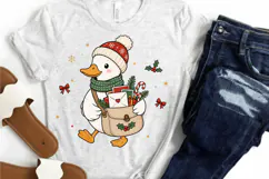Cute Christmas Duck PNG, Christmas Mailman Duck Sublimation Product Image 4