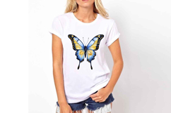 Butterfly Blue Yellow Watercolor Sublimation Product Image 5