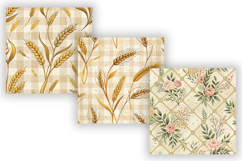 Golden Toile Digital Paper Pack, Vintage Floral Toile Product Image 5