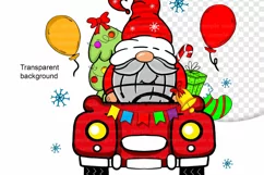 Christmas Gnome Santa by car, Santana car, Christmas Product Image 2