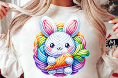 Faux Yarn Easter Png Happy Easter Bunny, Faux yarn Bunny PNG Product Image 5