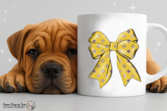 Yellow Luxury Coquette Bow PNG Chic Fashion Elegant Ribbon Product Image 6