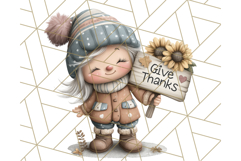 Fall Gnome Clipart PNG Cute Thanksgiving Gnomes Product Image 5