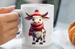 Cute Cow for Christmas Clipart Sublimation, Christmas PNG Product Image 5
