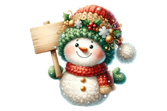 Knitted Snowmen Clipart PNG Bundle 15 Watercolor Files Product Image 5