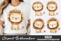 Cute Baby Lion Pastel Clipart Sublimation PNG Product Image 1