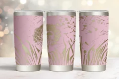 20oz Tumbler laser svg wrap| Floral Dandelions pattern Product Image 5