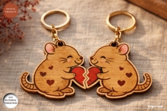 Animals Couple Keychain SVG Bundle | Laser Cut | Keyring Product Image 5