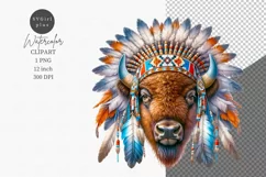 Bison clipart, Animals clipart, Watercolor clipart Product Image 1