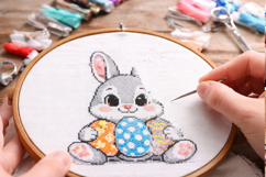 Cross stitch pattern Easter bunny with eggs embroidery digit Product Image 5