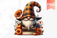 Halloween Gnome Books Sublimation - Halloween Clipart PNG Product Image 1