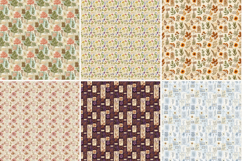Cottagecore Herbarium Digital Paper,Pressed Flower Pattern Product Image 5