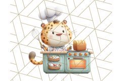 Cozy Safari Baking Animals PNG, Cute Jungle Kitchen Art Product Image 5